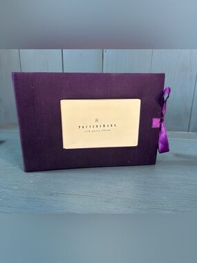Pottery Barn Silk Photo Album - Plum with Cream Insert (New)